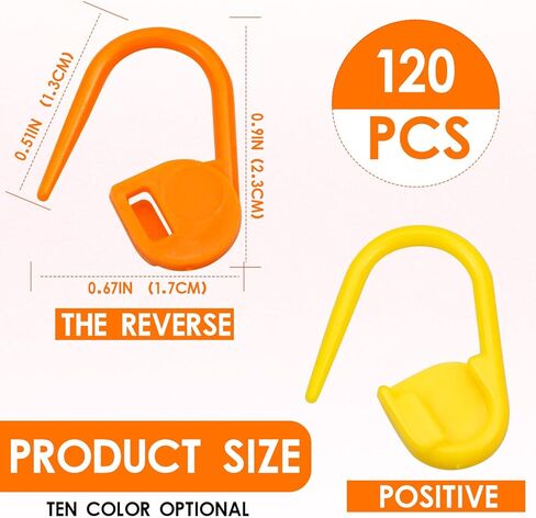 Stitch Markers,150 PCS Locking Stitch Crochet Markers Knitting Markers Crochet Stitch Markers Locking Stitch Markers Needle Clip Crochet Clips with Storage Case (10 Colors） in Kuwait