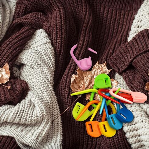 Stitch Markers,150 PCS Locking Stitch Crochet Markers Knitting Markers Crochet Stitch Markers Locking Stitch Markers Needle Clip Crochet Clips with Storage Case (10 Colors） in Kuwait