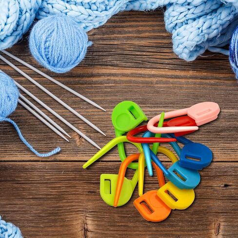 Stitch Markers,150 PCS Locking Stitch Crochet Markers Knitting Markers Crochet Stitch Markers Locking Stitch Markers Needle Clip Crochet Clips with Storage Case (10 Colors） in Kuwait