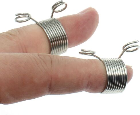 FDXGYH 4 Pcs Stainless Steel Yarn Guide Knitting Thimble Finger Holder Yarn Guide Open Knitting Thimbles Finger Rings for DIY Knitting Crafts [2 Size] in Saudi Arabia