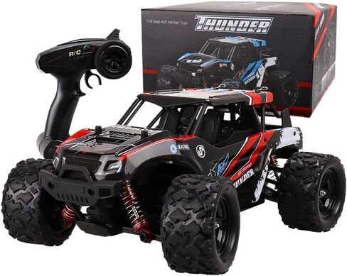 سيارة كورورو 1:18 لجميع التضاريس RC، سيارة كهربائية عالية السرعة 4WD بسرعة 36 كيلو في الساعة مع جهاز تحكم عن بعد 2.4 جيجا هرتز، شاحنة مقاومة للماء للطرق الوعرة 4X4 مع بطاريتين قابلتين لإعادة الشحن (الإصدار القياسي) in Saudi Arabia