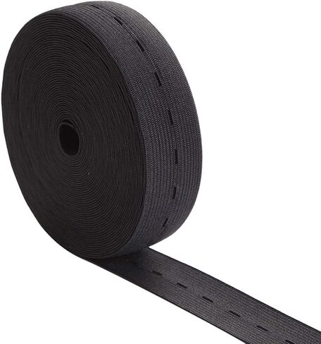 DABER VICH بطول 43 ياردة، شريط خياطة مرن قابل للتمدد بطول 43 ياردة، حبل مرن مسطح (أسود، 3/5 بوصة) in Kuwait