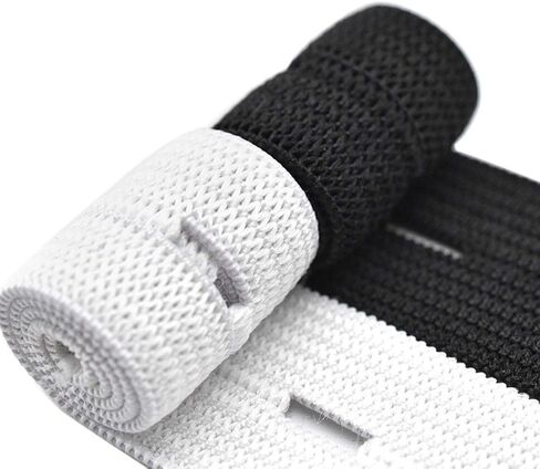 DABER VICH بطول 43 ياردة، شريط خياطة مرن قابل للتمدد بطول 43 ياردة، حبل مرن مسطح (أسود، 3/5 بوصة) in Kuwait