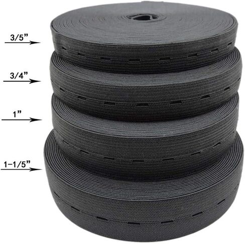 DABER VICH بطول 43 ياردة، شريط خياطة مرن قابل للتمدد بطول 43 ياردة، حبل مرن مسطح (أسود، 3/5 بوصة) in Kuwait