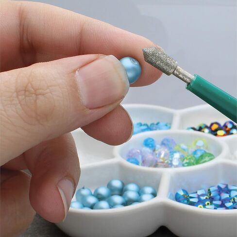 The Beadsmith 4-Piece Diamond Tipped Bead Reamer Set, Color Coded Plastic Handles, Remove Burrs, Enlarge Holes, Smooth Edges in Saudi Arabia