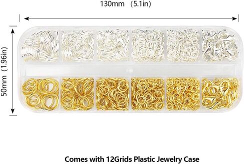Kingsdun 1200Pcs Jump Rings for Jewelry Making with Lobster Clasps & Needle Nose Pliers, Jump Ring Opener and Tweezers, Jewelry Findings Tool Kit for Making Supplies and Necklace Repair in Kuwait