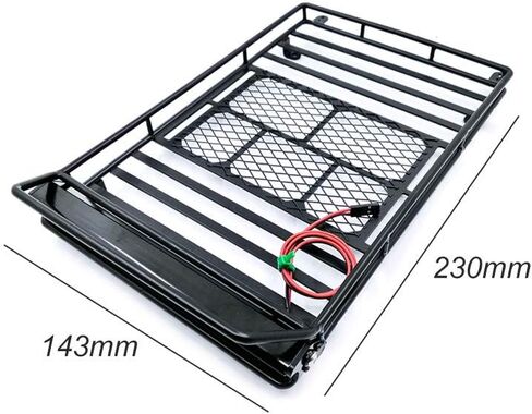 رف سقف حامل الامتعة مع شريط اضاءة LED من دي كيه كيه واي لسيارة الزاحفة بجهاز تحكم عن بعد 1/10 SCX10 90046 تراكساس TRX4 (245150 ملم) in Kuwait