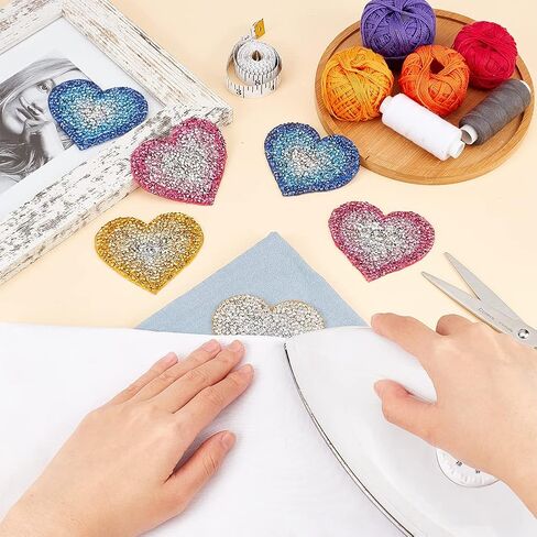 FINGERINSPIRE 10 Pack Leopard Rhinestone Patches Delicate Embroidered Patches with Different Shapes,Iron On Patches for Clothes, Dress, Hat,Jackets,Jeans, DIY Accessories in Kuwait