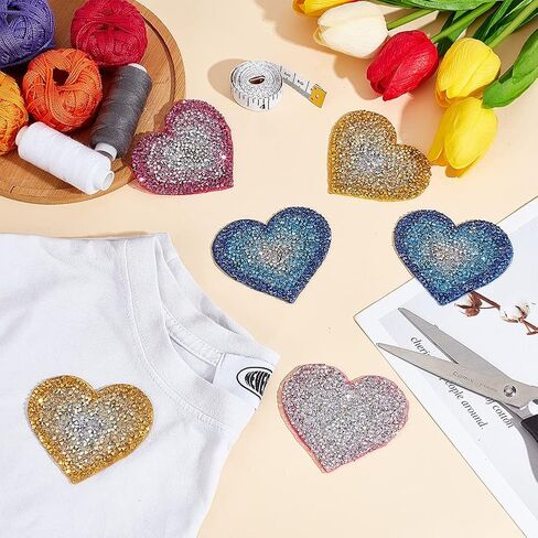 FINGERINSPIRE 10 Pack Leopard Rhinestone Patches Delicate Embroidered Patches with Different Shapes,Iron On Patches for Clothes, Dress, Hat,Jackets,Jeans, DIY Accessories in Kuwait