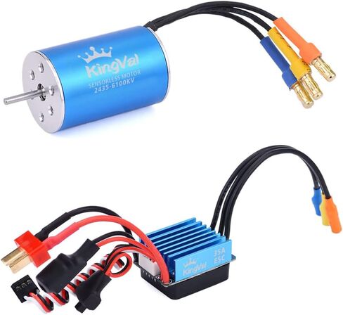 KingVal Replacement 2435 6100KV Sensorless Brushless Motor Shaft 2.3mm with 35A Brushless ESC Compatible with 1/16 1/18 RC Car in Kuwait