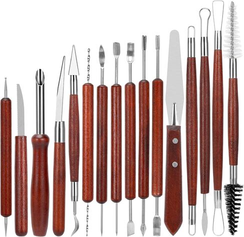 أدوات نحت الطين من بليستايم 30 قطعة، أدوات الفخار أدوات الطين أدوات النحت السيراميك، مجموعة أدوات الفخار الأساسية أدوات نحت الطين مجموعة أدوات الطين مع حقيبة in Kuwait