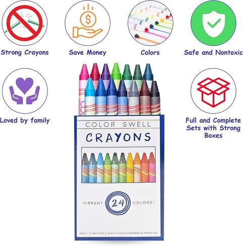 عبوات كبيرة من ألوان تلوين عادية ونيون - 6 صناديق من أقلام تلوين نيون ممتعة و6 صناديق من أقلام تلوين عادية ملونة بجودة المعلم وحزم الفصول الدراسية المتينة للأطفال والطلاب in Kuwait