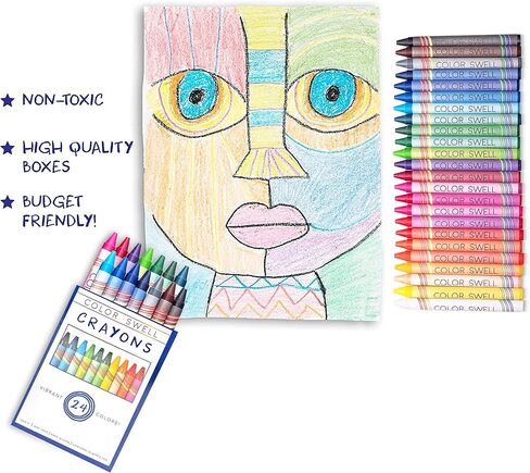 عبوات كبيرة من ألوان تلوين عادية ونيون - 6 صناديق من أقلام تلوين نيون ممتعة و6 صناديق من أقلام تلوين عادية ملونة بجودة المعلم وحزم الفصول الدراسية المتينة للأطفال والطلاب in Kuwait