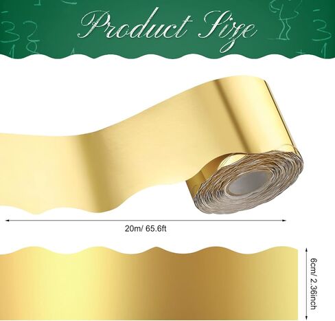 Ecally 65.6 Ft Scalloped Bulletin Board Borders Decor,Silver in Kuwait