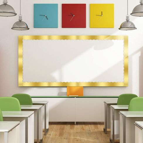 Ecally 65.6 Ft Scalloped Bulletin Board Borders Decor,Silver in Kuwait