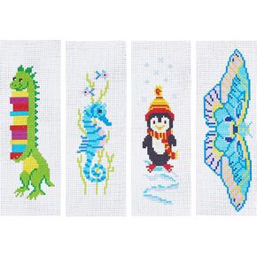 GORGECRAFT 4 مجموعات 4 أنماط عبر غرزة المرجعية مجموعات DIY التطريز المرجعية سهلة ختمها التطريز المرجعية للمبتدئين الشباب البالغين حصان البحر البطريق ديناصور أنماط الفراشة in Saudi Arabia