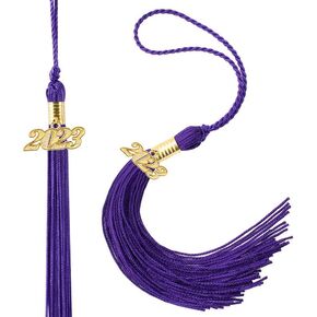 قبعة التخرج 2023 من قطعتين من الشراشيب لقبعة التخرج 2023، اكسسوارات شرابة ناعمة حريرية لقبعات التخرج وحفلات التخرج والاحتفالات التذكارية دلايات ذهبية 9 انش، ارجواني in Kuwait