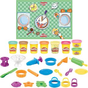 Play-Doh Kitchen Creations - Sweet Cakes Playset with 8 Colors, Playmat, Over 15 Tools