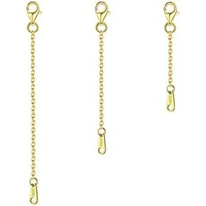وصلة تمديد قلادة من الذهب عيار 14 قيراط من الفضة الاسترلينية عيار 925 لصنع المجوهرات (1 2 3 انش) (ذهبي) in Kuwait