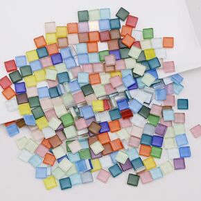 160pcs Mosaic Tiles Multicolored Crysta Glass Art Bulk DIY Decoration Crafts Picture Frames Handmade Puzzle Jewelry Decoration Gifts