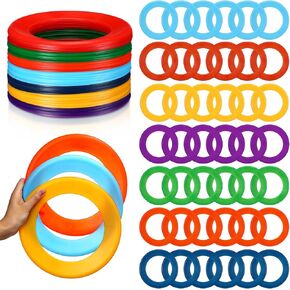Lenwen 48 Pcs Kid’s Flying Rings Flying Disc for Kids Soft Flying Ring Outdoor Pool Disc for Beach Camping Yard Lawn Backyard Garden Pets Games Party Favors, Assorted Colors in Saudi Arabia