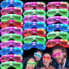 50 Pack LED Glasses Light Up Party Glasses New Years Eve Glow In The Dark Party Supplies Shutter Shades Neon Flashing Glasses Carnival Sunglasses Party Favors Toys for Birthday Wedding New Years Party