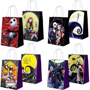 16 قطعة من زينة عيد الميلاد الكابوس هدايا الحفلات اكياس ورقية مع 4 انماط و8 انماط لوازم حفلات اعياد الميلاد للاولاد والبنات in Kuwait