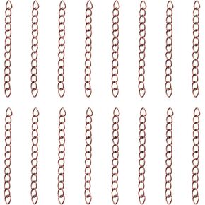 FASHEWELRY 500 Strands Iron Necklace Extender Chain Silver Chain Extension Tails 5 Colors Curb Chain Extender for DIY Necklaces Bracelet Jewelry Making