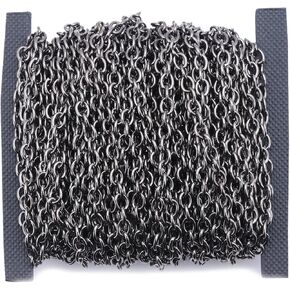 32.8ft طول كابل ربط سلسلة الحديد الملتوية سلاسل الصليب لقلادة سوار مجوهرات اكسسوارات DIY صنع سلسلة - صغيرة 3x4mm (النحاس الأحمر)