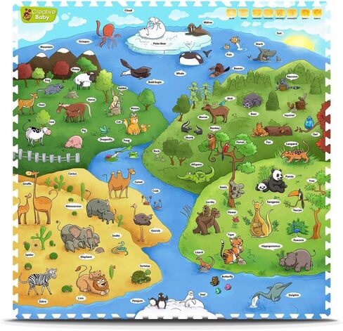 بساط لعب تعليمي ناعم آي مات ماي أنيمال وورلد من كرييتيف بيبي in Kuwait