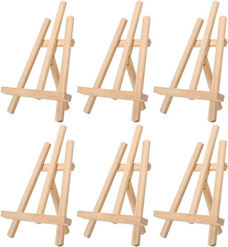 BangQiao 6 Pack 10.50 inch Natural Pine Wood Small Tabletop A-Frame Display Stand Art Easel for Artist Kids Painting Class Party, Portable Canvas Photo Picture Desktop Tripod Holder in Kuwait