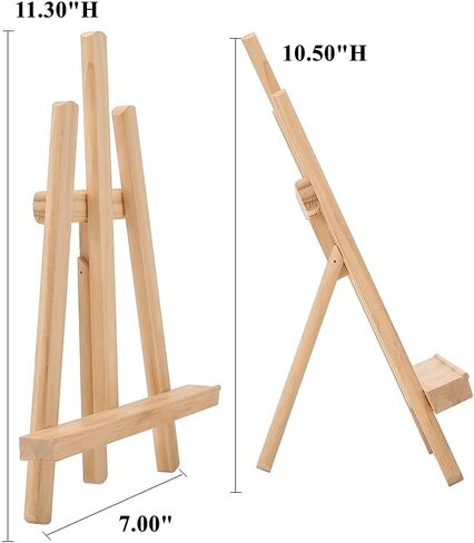 BangQiao 6 Pack 10.50 inch Natural Pine Wood Small Tabletop A-Frame Display Stand Art Easel for Artist Kids Painting Class Party, Portable Canvas Photo Picture Desktop Tripod Holder in Kuwait
