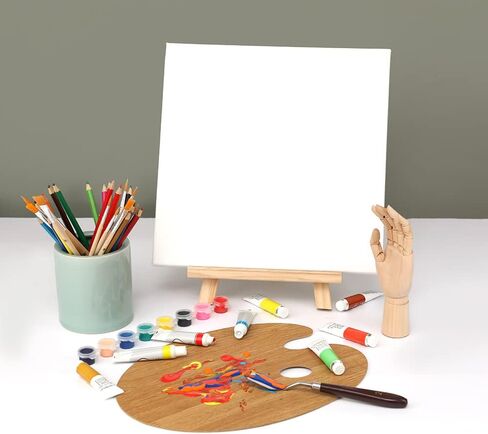 BangQiao 6 Pack 10.50 inch Natural Pine Wood Small Tabletop A-Frame Display Stand Art Easel for Artist Kids Painting Class Party, Portable Canvas Photo Picture Desktop Tripod Holder in Kuwait