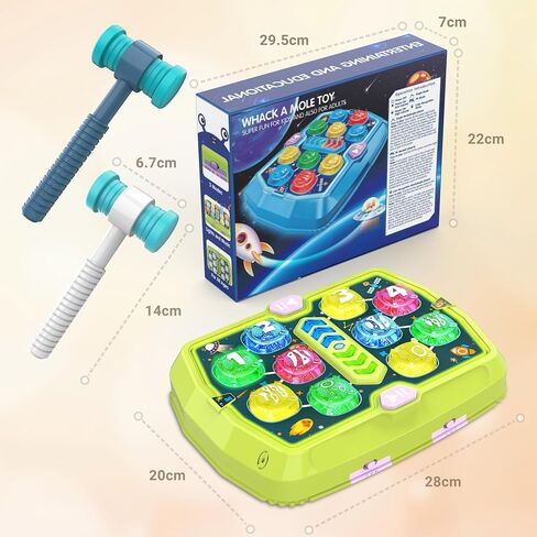 Whack Game Mole, Toys for 3-12 Year Old Boys Girls,Gift for Kids | Interactive Pounding Toys for Age 3-8, 3 Modes, 2 Hammers, Sound & Light, Birthday Xmas Gifts for Boys Girls Kids Age 3+ in Saudi Arabia
