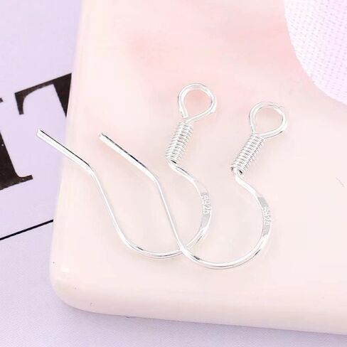 200 PCS/100 Pairs 14K Gold Tone Earring Hooks Hypoallergenic 925 Sterling Silver Plated Ear Wires Fish Hooks with 100 PCS Silicone Earring Backs and Jump Rings Earring Finding for DIY Jewelry Making in Saudi Arabia
