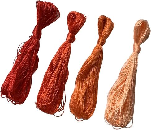 Qililandiy الطبيعية 100% حرير التوت خيوط التطريز اليدوية خيوط المجوهرات المنسوجة مجموعات DIY 12 لونًا in Kuwait