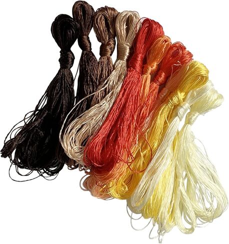 Qililandiy الطبيعية 100% حرير التوت خيوط التطريز اليدوية خيوط المجوهرات المنسوجة مجموعات DIY 12 لونًا in Kuwait