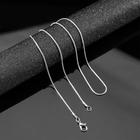 Forise 20 قطعة 20 بوصة مطلية بالفضة والذهب 1.2 مللي متر قلادة سلسلة ثعبان ذاتية الصنع مع مشابك جراد البحر لصنع المجوهرات in Kuwait