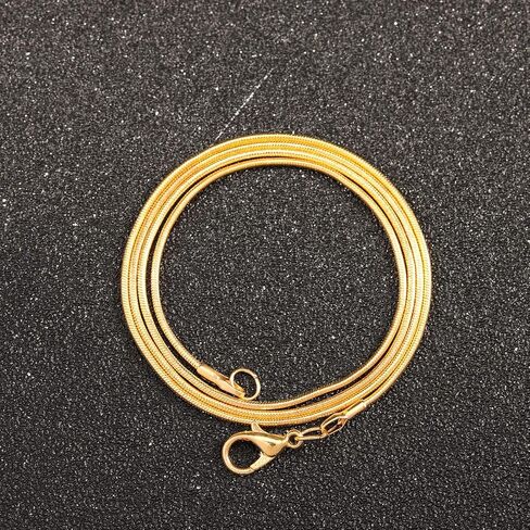 Forise 20 قطعة 20 بوصة مطلية بالفضة والذهب 1.2 مللي متر قلادة سلسلة ثعبان ذاتية الصنع مع مشابك جراد البحر لصنع المجوهرات in Kuwait