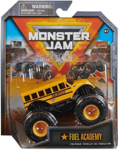 Monster Jam 2023 Spin Master 1:64 Diecast Truck Series 30 Trucks on Duty Fuel Academy School Bus in Saudi Arabia