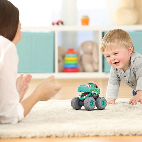 شاحنة التمساح مع وظيفة عجلة مجانية - ألعاب شاحنة الوحش للأولاد والبنات والرضع والأطفال الصغار - قوية ومتينة بعجلات كبيرة ووجه شخصية مرحة - من سن 12 شهرًا فما فوق / سنة واحدة in Kuwait