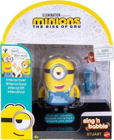 Minions: The Rise of Gru Sing ‘N Babble Stuart Interactive Action Figure, Talking Character Toy with 25 Plus Talking & Laughing Sounds 4-in Tall, Kids Gift Ages 4 Years & Older in Saudi Arabia