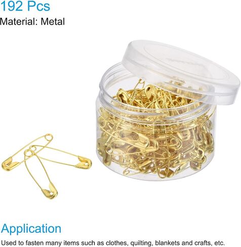 MECCANIXITY Safety Pins 1.42 Inch Metal Sewing Pins with Box for Office Home Black 192 Count in Saudi Arabia