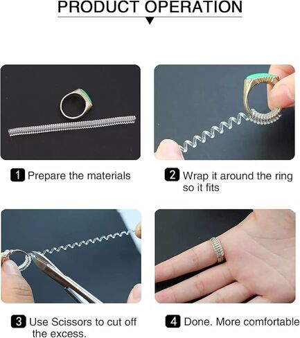12 Pieces Ring Adjusters for Loose Rings Spiral Silicone Ring Size Reducer 3 Different Sizes Ring Tightener for Men and Women in Kuwait