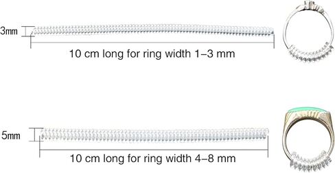 12 Pieces Ring Adjusters for Loose Rings Spiral Silicone Ring Size Reducer 3 Different Sizes Ring Tightener for Men and Women in Kuwait