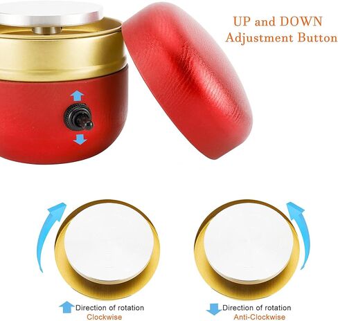 عجلة فخار صغيرة من هايفري، عجلة فخار صغيرة، عجلة طين كهربائية قابلة للتعديل مع أدوات طين للأطفال والمبتدئين، سيراميك مصغر باللون الأحمر in Kuwait