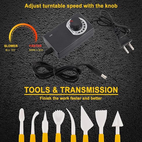 عجلة فخار صغيرة من هايفري، عجلة فخار صغيرة، عجلة طين كهربائية قابلة للتعديل مع أدوات طين للأطفال والمبتدئين، سيراميك مصغر باللون الأحمر in Kuwait