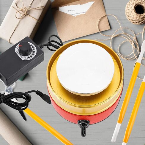 عجلة فخار صغيرة من هايفري، عجلة فخار صغيرة، عجلة طين كهربائية قابلة للتعديل مع أدوات طين للأطفال والمبتدئين، سيراميك مصغر باللون الأحمر in Kuwait