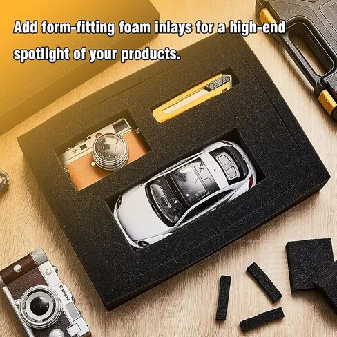حشوات اسفنجية للحافظات من يويماس، عبوة من قطعتين من فوم بيك اند باك بوكس 15.7 × 11.81 × 1.97 انش، صينية فوم مكعبة مسبقا قابلة للتخصيص، صناديق ادوات اسفنجية قابلة للتخصيص للحافظات المتشابكة وهدايا in Kuwait