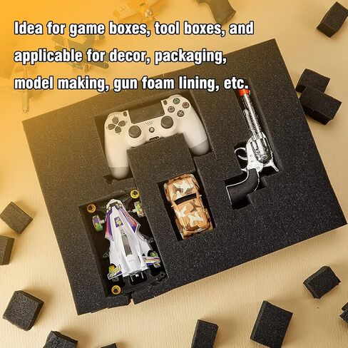 حشوات اسفنجية للحافظات من يويماس، عبوة من قطعتين من فوم بيك اند باك بوكس 15.7 × 11.81 × 1.97 انش، صينية فوم مكعبة مسبقا قابلة للتخصيص، صناديق ادوات اسفنجية قابلة للتخصيص للحافظات المتشابكة وهدايا in Kuwait